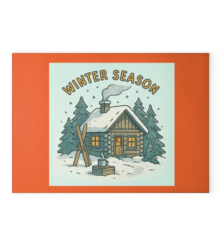 Glass Winter Season Cutting Board