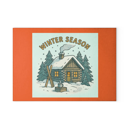 Glass Winter Season Cutting Board