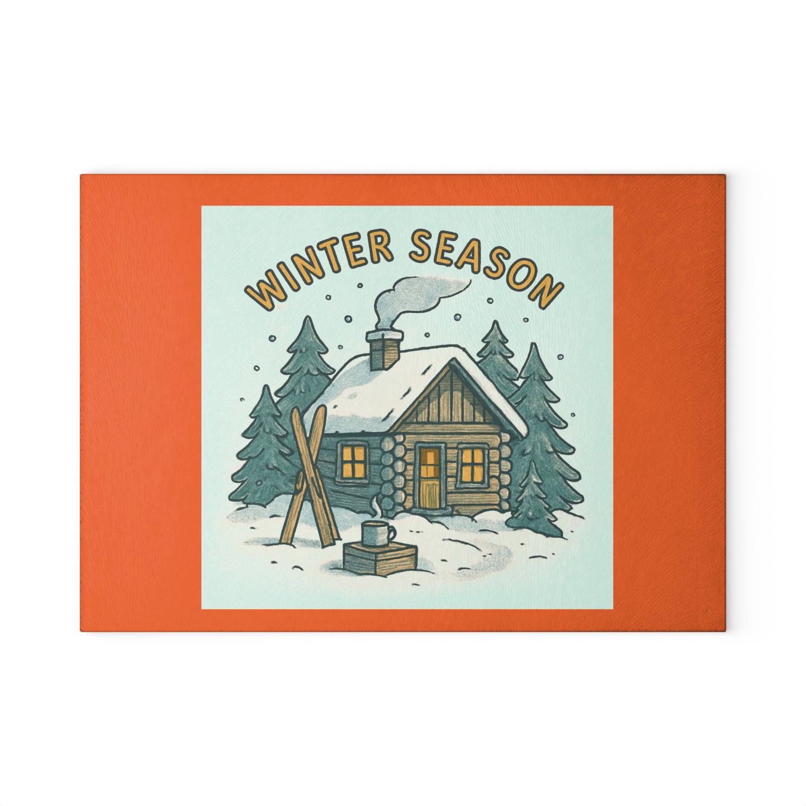 Glass Winter Season Cutting Board