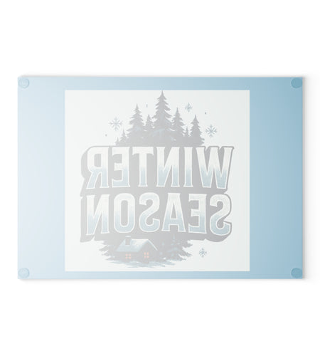 Glass Winter Season Cutting Board