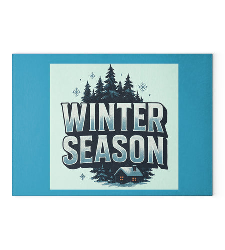 Glass Winter Season Cutting Board