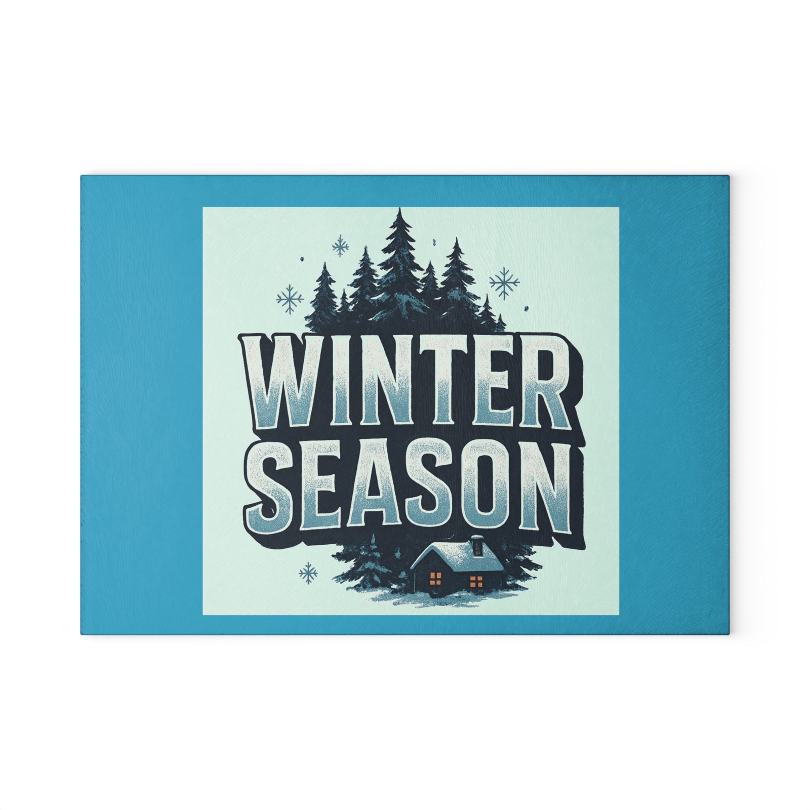 Glass Winter Season Cutting Board